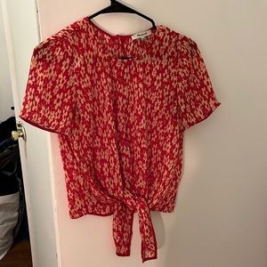 Madewell pleated floral blouse - adjustable tie in the front&buttons in the back